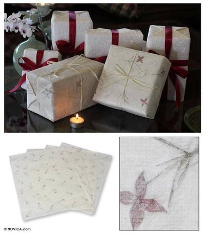 Primary image for Saa wrapping paper Set of 4 Ixora Passion