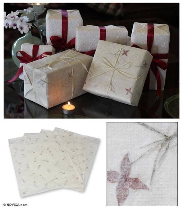 Alternate image for Saa wrapping paper Set of 4 Ixora Passion