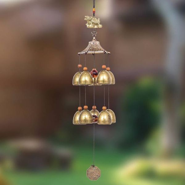 Alternate image for Dragon Turtle Themed Wind Chime Made from Aluminum and Brass Harmony Bells