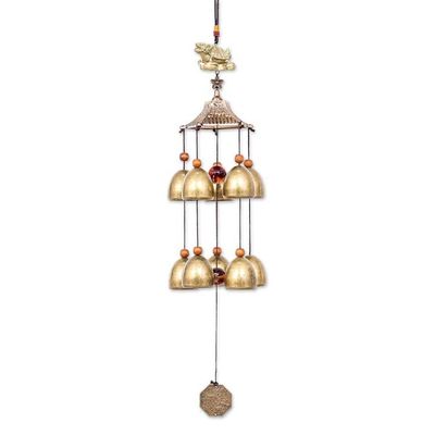 Alternate image for Dragon Turtle Themed Wind Chime Made from Aluminum and Brass Harmony Bells