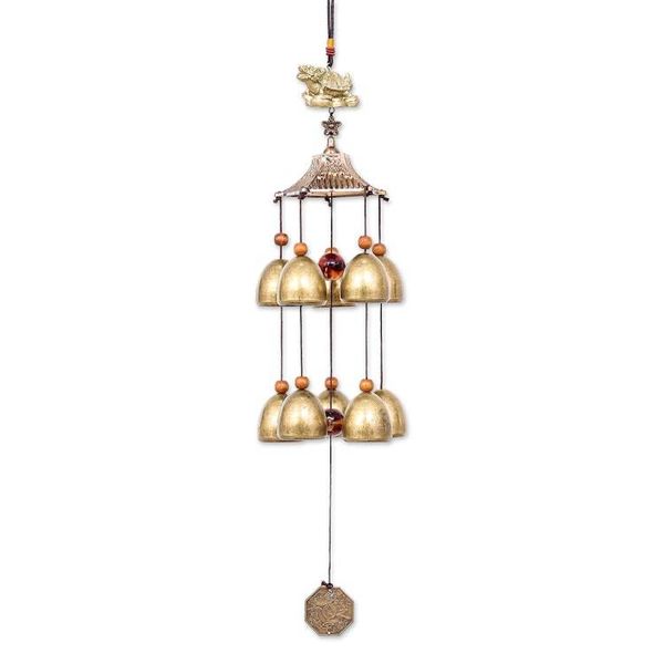 Alternate image for Dragon Turtle Themed Wind Chime Made from Aluminum and Brass Harmony Bells