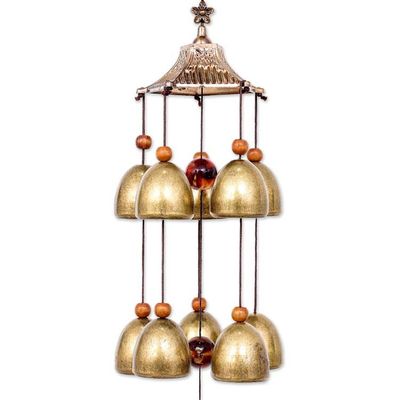Alternate image for Dragon Turtle Themed Wind Chime Made from Aluminum and Brass Harmony Bells