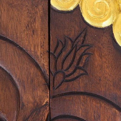 Alternate image for Set of 3 Raintree Wood Relief Panels Featuring Buddha Buddhas Grace