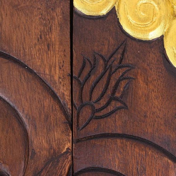 Alternate image for Set of 3 Raintree Wood Relief Panels Featuring Buddha Buddhas Grace