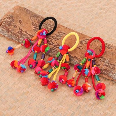 Alternate image for Hand Crafted Cotton-Blend Hair Scrunchies Set of 3 Tribal Beauty in Desert