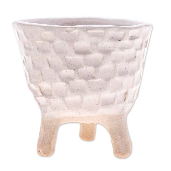 Alternate image for Handcrafted Ceramic Flower Pot with Three-Legged Design Luminous Roots