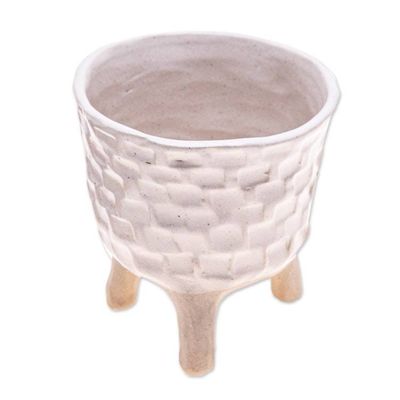 Alternate image for Handcrafted Ceramic Flower Pot with Three-Legged Design Luminous Roots