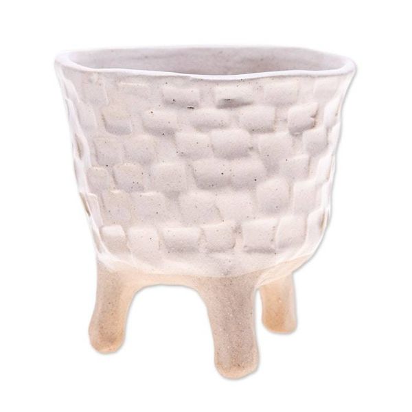 Alternate image for Handcrafted Ceramic Flower Pot with Three-Legged Design Luminous Roots