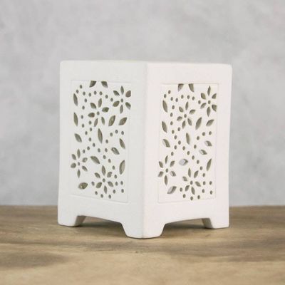 Alternate image for Crackled Ceramic Oil Warmer from Thailand Garden Fresh