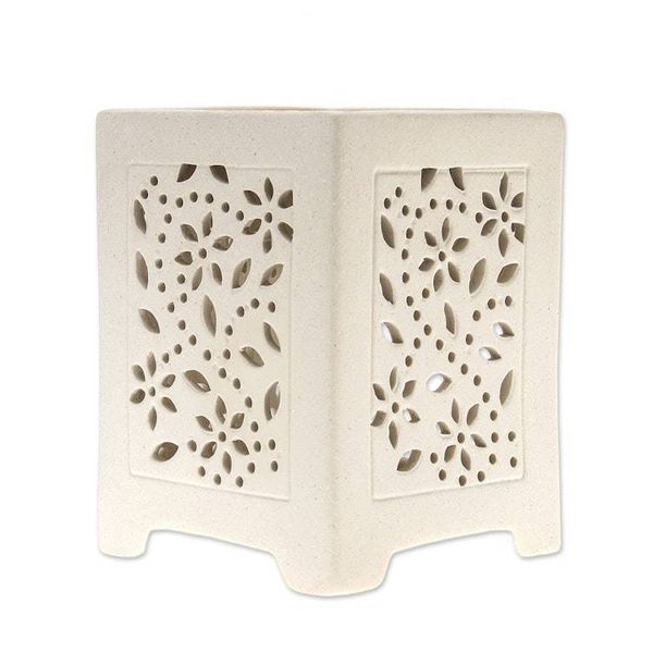 Alternate image for Crackled Ceramic Oil Warmer from Thailand Garden Fresh