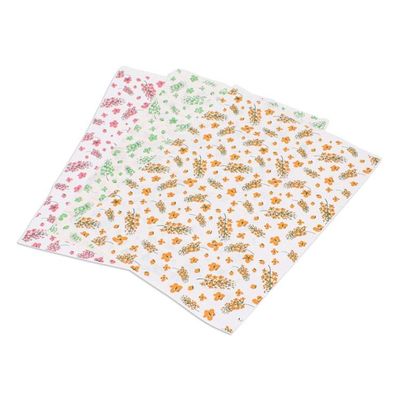 Alternate image for Handmade Eco-Friendly Floral Saa Wrapping Paper Set of 3 Blooms  Hues