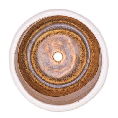 Alternate image for Handcrafted Ceramic Flower Pot with Brown Tones Brown Bud
