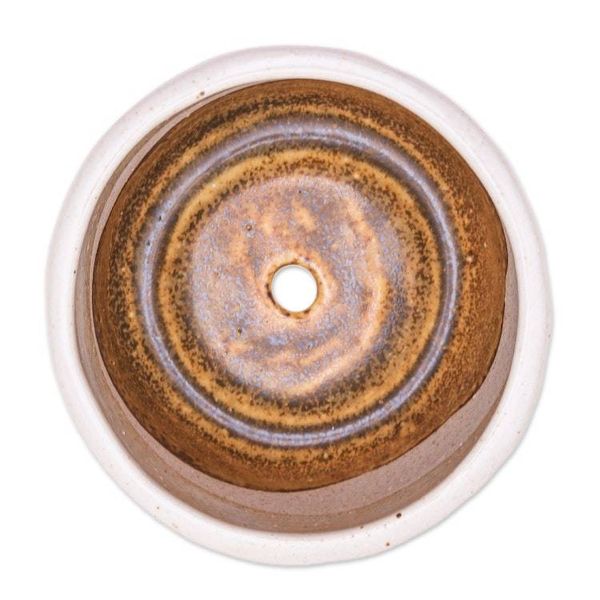 Alternate image for Handcrafted Ceramic Flower Pot with Brown Tones Brown Bud