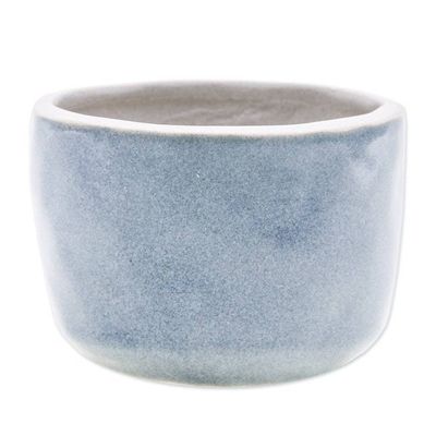 Alternate image for Handcrafted Ceramic Flower Pot with Polished Grey Surface Grey Bud