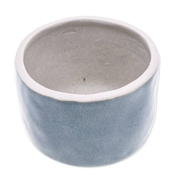 Alternate image for Handcrafted Ceramic Flower Pot with Polished Grey Surface Grey Bud