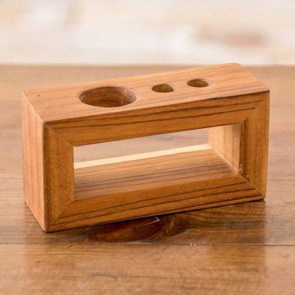 Alternate image for Handmade Minimalist Modern Teak Wood Toothbrush Holder Minimalist Plan