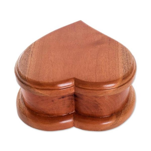 Alternate image for Cedar Wood Heart-Shaped Jewelry Box From Guatemala Burning Love