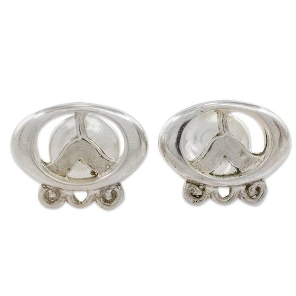 Alternate image for Sterling Silver Mens Mayan Cufflinks from Nicaragua Ultimate Ajmaq