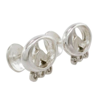 Alternate image for Sterling Silver Mens Mayan Cufflinks from Nicaragua Ultimate Ajmaq