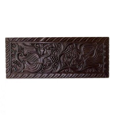 Alternate image for Artisan Crafted Pine Wood Wall Panel with Angel Motif Angels with Trumpets