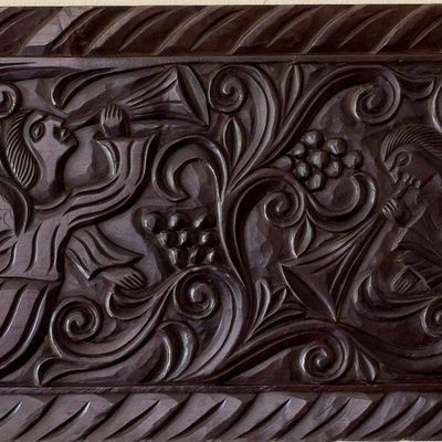 Alternate image for Artisan Crafted Pine Wood Wall Panel with Angel Motif Angels with Trumpets