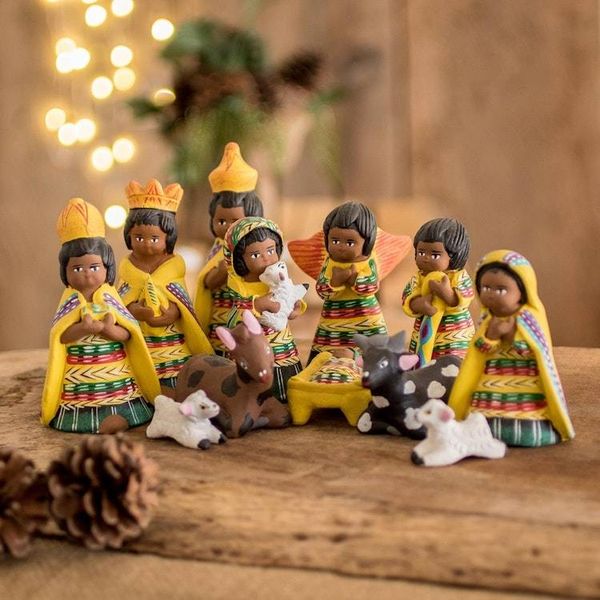 Alternate image for Ceramic nativity scene Set of 12 Christmas in San Juan