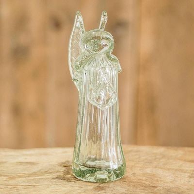 Primary image for Handblown Recycled Glass Figurine Sculpture Crystal Angel
