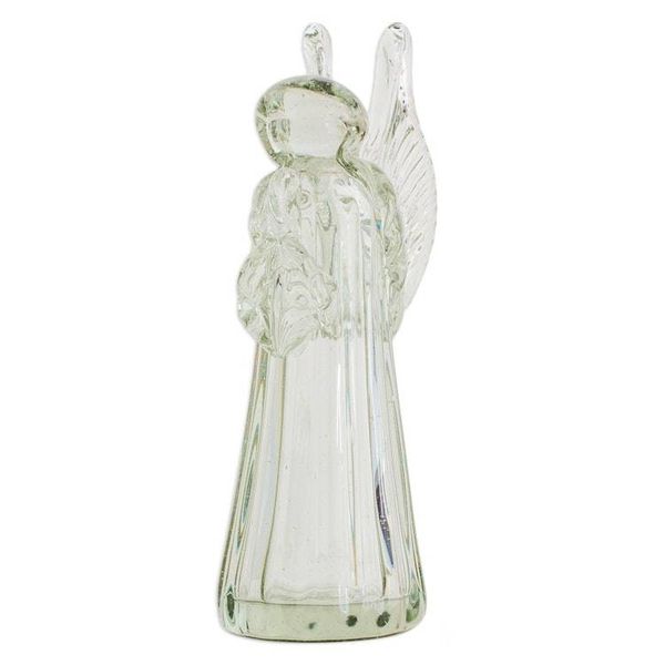 Alternate image for Handblown Recycled Glass Figurine Sculpture Crystal Angel