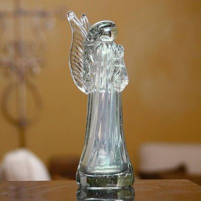 Alternate image for Handblown Recycled Glass Figurine Sculpture Crystal Angel