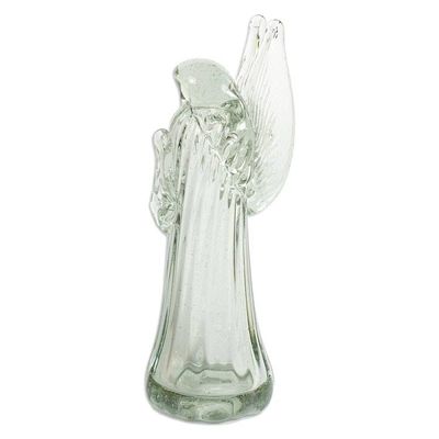 Alternate image for Handblown Recycled Glass Figurine Sculpture Crystal Angel