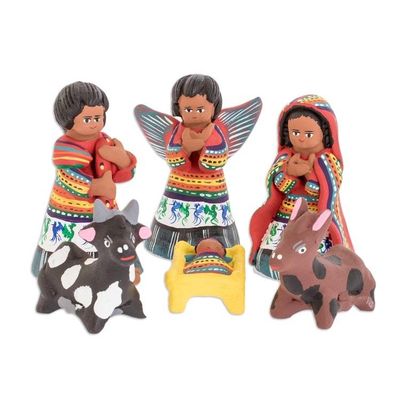 Alternate image for Christianity Ceramic Nativity Scene Sculpture Set of 12 San Juan Comalapa