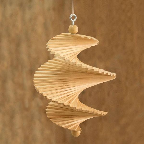 Alternate image for Hand Carved Pinewood Mobile with Adjustable Shapes Tranquil Winds