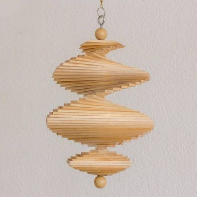 Alternate image for Hand Carved Pinewood Mobile with Adjustable Shapes Tranquil Winds