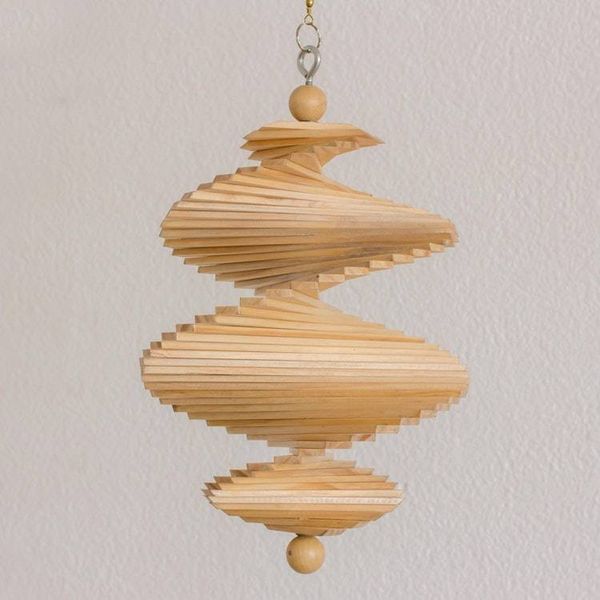 Alternate image for Hand Carved Pinewood Mobile with Adjustable Shapes Tranquil Winds