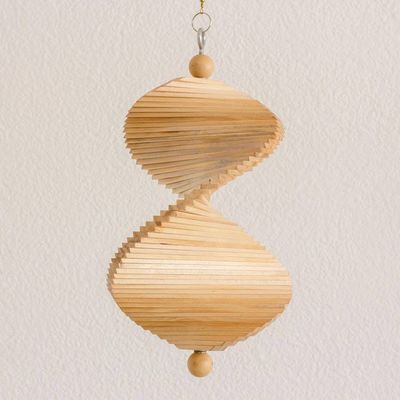 Alternate image for Hand Carved Pinewood Mobile with Adjustable Shapes Tranquil Winds