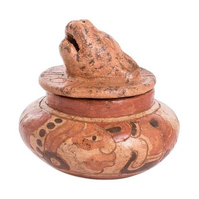 Alternate image for Handcrafted Ceramic Bowl with Antiqued Finish Pibil Jaguar