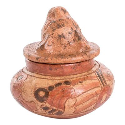 Alternate image for Handcrafted Ceramic Bowl with Antiqued Finish Pibil Jaguar