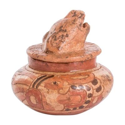 Alternate image for Handcrafted Ceramic Bowl with Antiqued Finish Pibil Jaguar