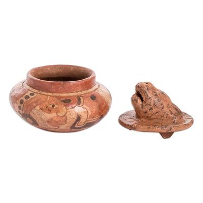 Alternate image for Handcrafted Ceramic Bowl with Antiqued Finish Pibil Jaguar