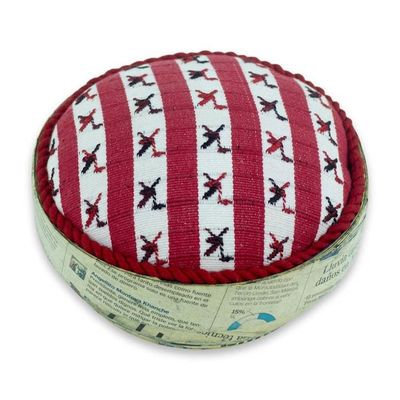 Alternate image for Upcycled Paper Box with Hand Woven Cotton Lid Birds of San Lucas