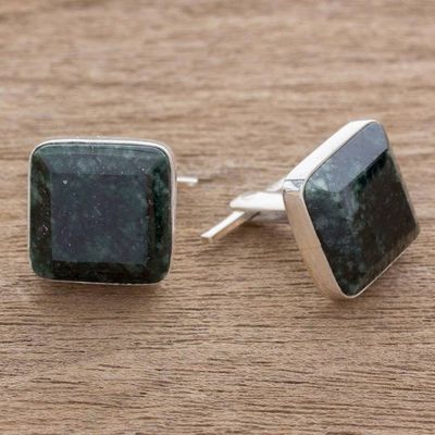 Alternate image for Jade cufflinks Maya Minimalist