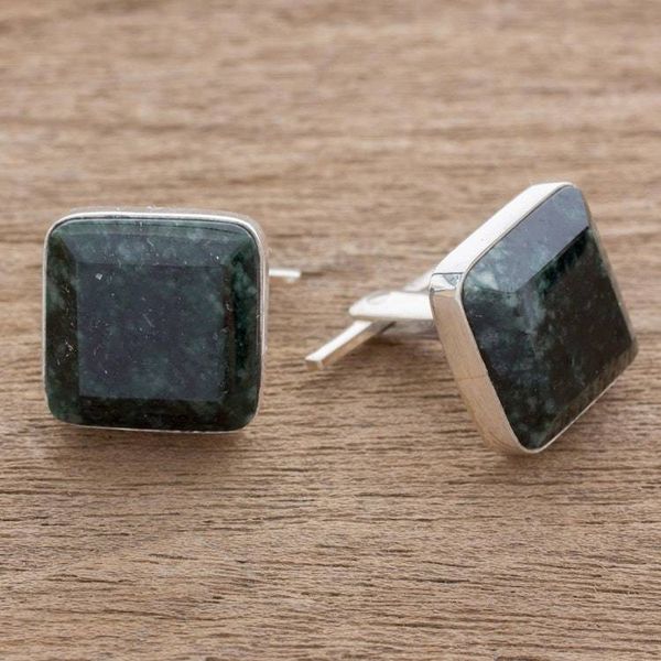 Alternate image for Jade cufflinks Maya Minimalist