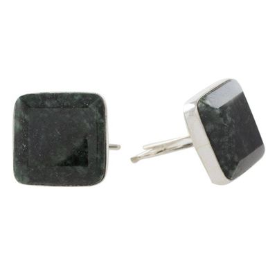 Alternate image for Jade cufflinks Maya Minimalist