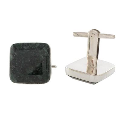 Alternate image for Jade cufflinks Maya Minimalist