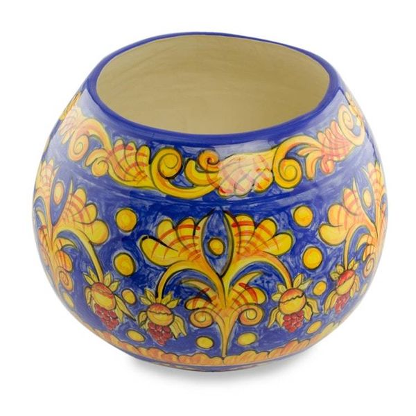 Alternate image for Handcrafted Painted Ceramic Floral Vase from El Salvador Sunbathed Flowers