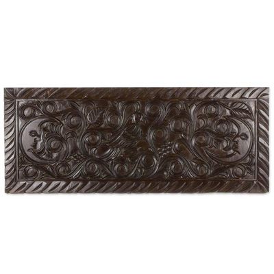 Alternate image for Artisan Crafted Wood Wall Panel with Parrot and Moon Motif Parrot