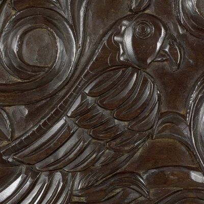 Alternate image for Artisan Crafted Wood Wall Panel with Parrot and Moon Motif Parrot