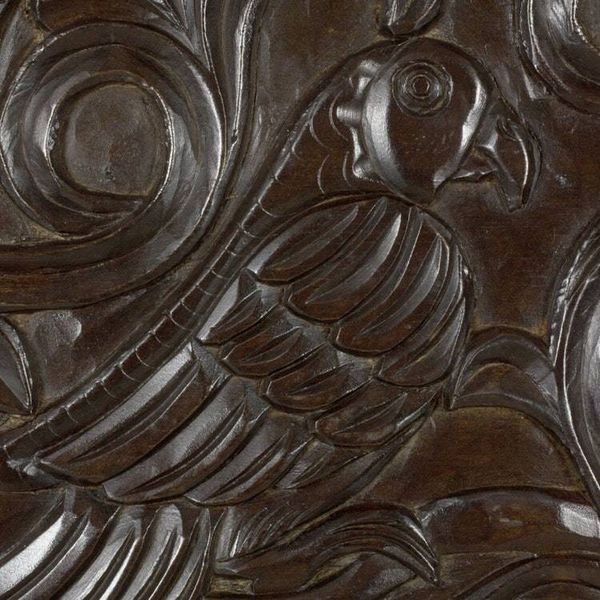 Alternate image for Artisan Crafted Wood Wall Panel with Parrot and Moon Motif Parrot