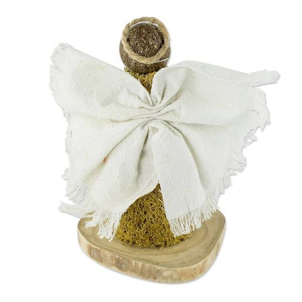 Alternate image for Central American Natural Fiber Angel Statuette Meadow Angel