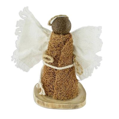 Alternate image for Natural Fiber Minimalist Angel Statuette From El Salvador Nativity Messenger